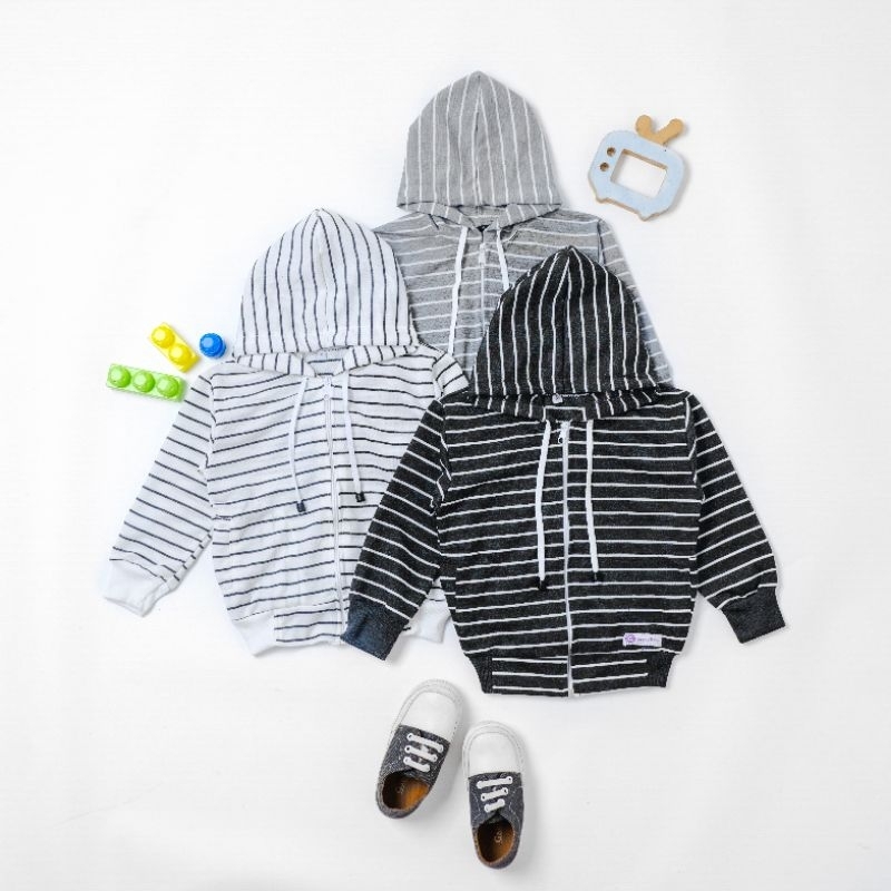 jaket hoodie striped Zipper anak, jaket hoodie anak, jaket hoodie bayi