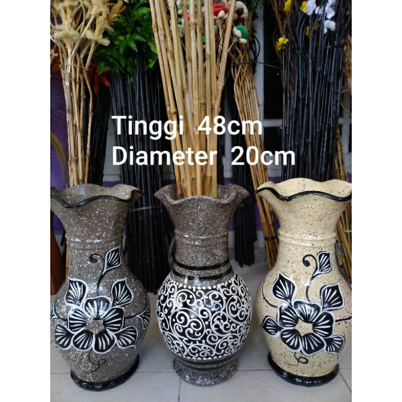 VAS BUNGA / GUCI GERABAH / GUCI TANAH LIAT ( T48cm D20cm )