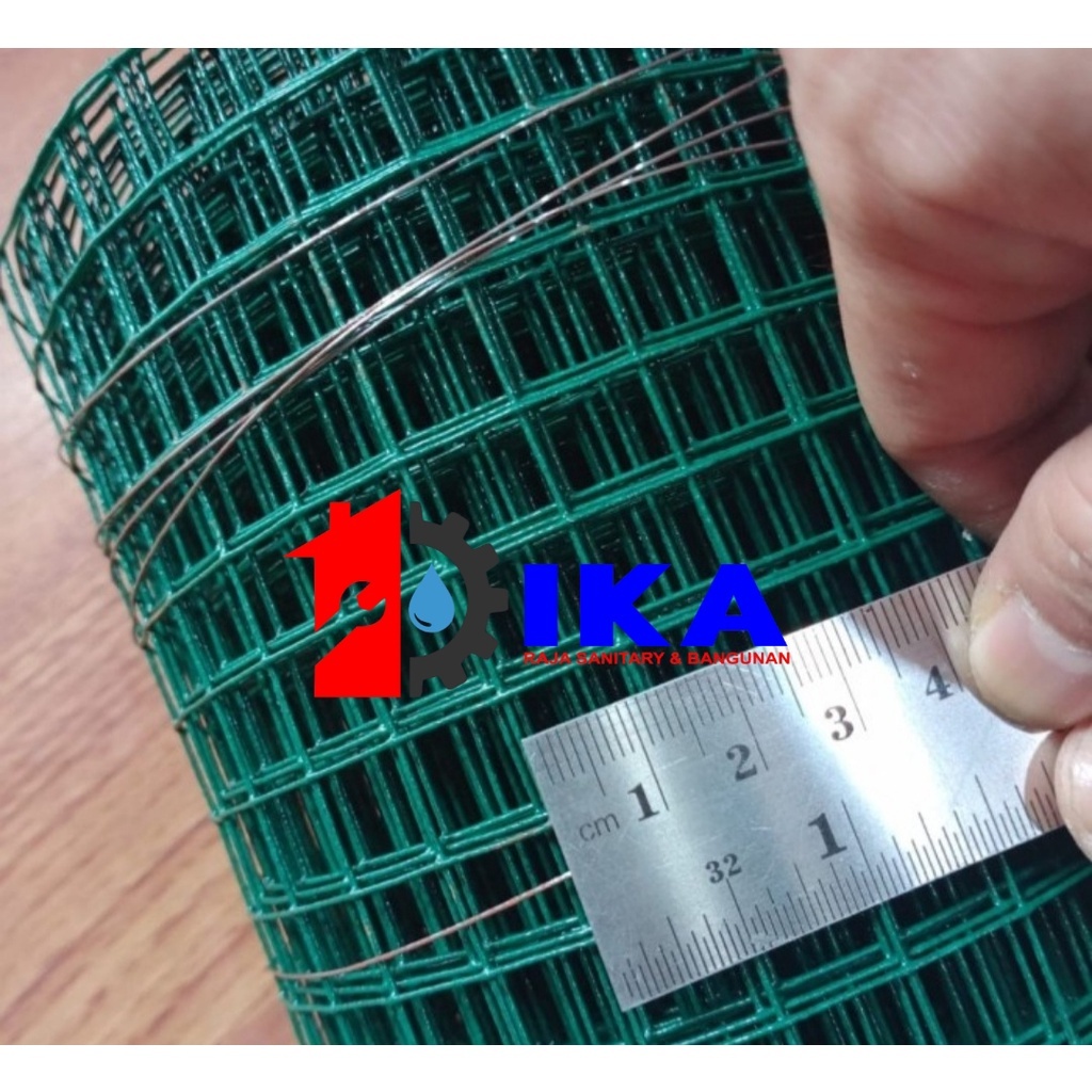 ECERAN Kawat Loket PVC Meteran Kualitas Tebal / Kawat Ayakan / Ram PVC / Kawat Hijau 1/2 Inch
