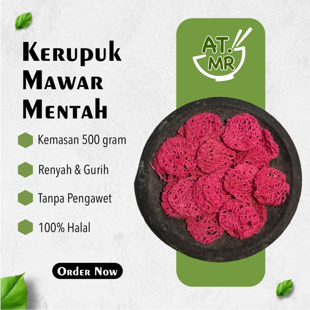

Artho Mhoro Kerupuk Mawar Merah barabir 500gr| Enak, Gurih, Mekar dan Mudah Digoreng | Grosir dan Eceran