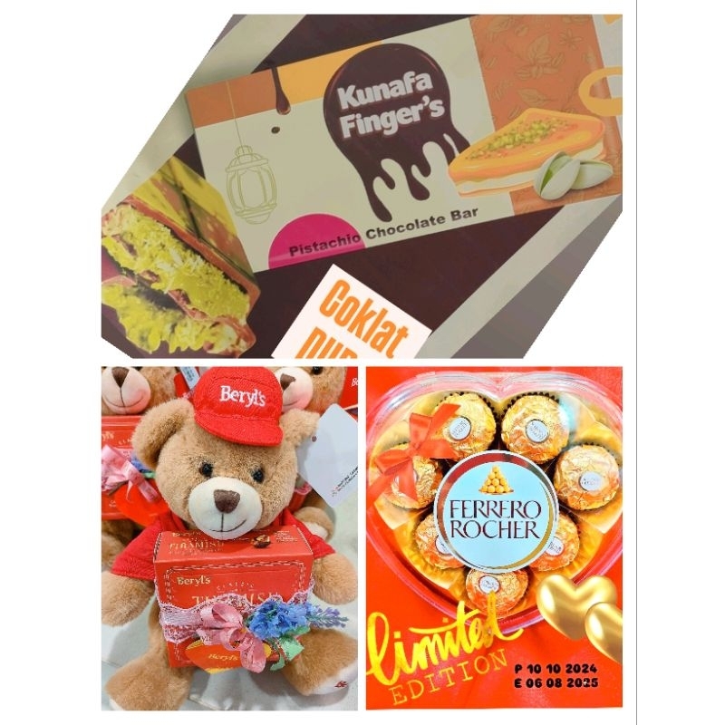 

HAMPERS VALENTINE BONEKA Coklat BERYL'S+ FERRERO ROCHER + COKLAT DUBAI / Kado Valentine Hampers Gift + K. Ucapan