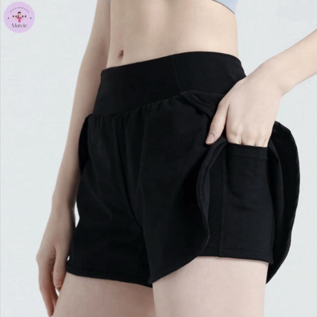 Celana Pendek Olahraga Wanita  / Celana Olahraga Pendek Pinggang Tinggi / Celana Pendek Olahraga Wan