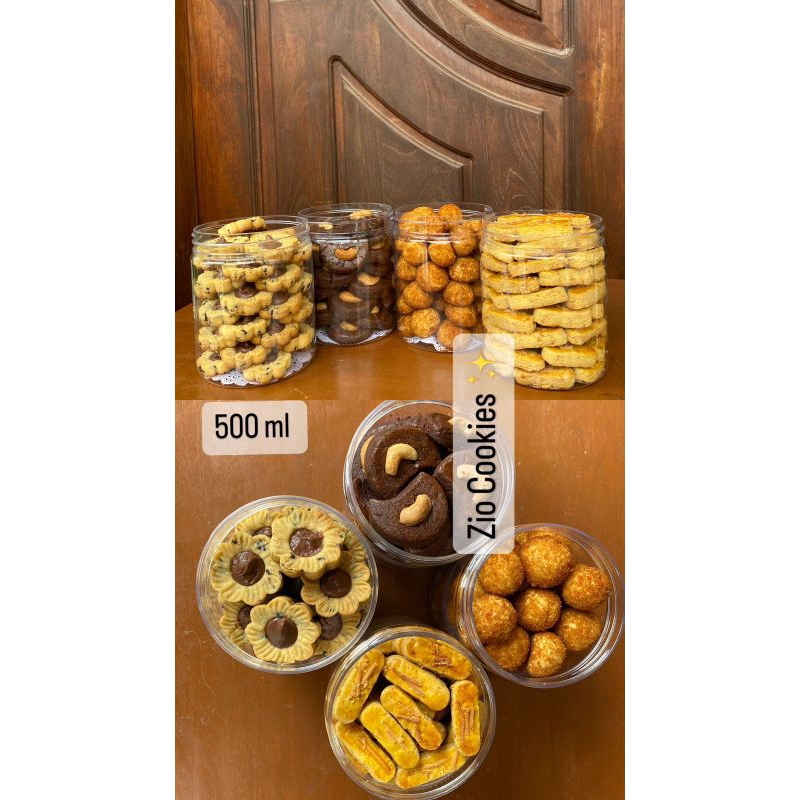 

kue kering dengan toples ukuran 500 ml kue kering lebaran home made Zio cookies