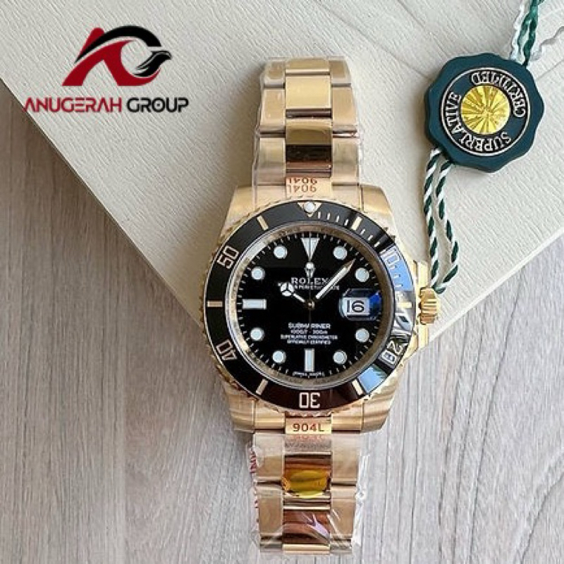 ROLEX SUBMARINER BLACK GOLD 40MM AUTOMATIC SAPPHIRE BODY SWISS ORI PREMIUM ETA