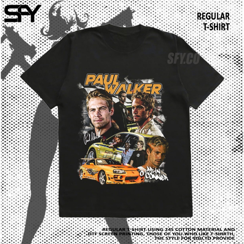 STYLEFORYOU.CO - KAOS BAJU REGULAR FAST AND FURIOUS PAUL WALKER