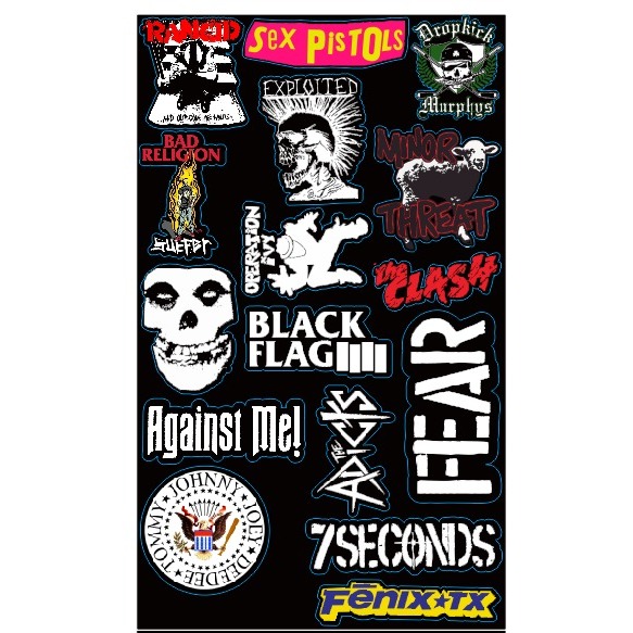 

STIKER KISSCUT SATUAN - VERSI BAND PUNK HARDCORE - STICKER BAND