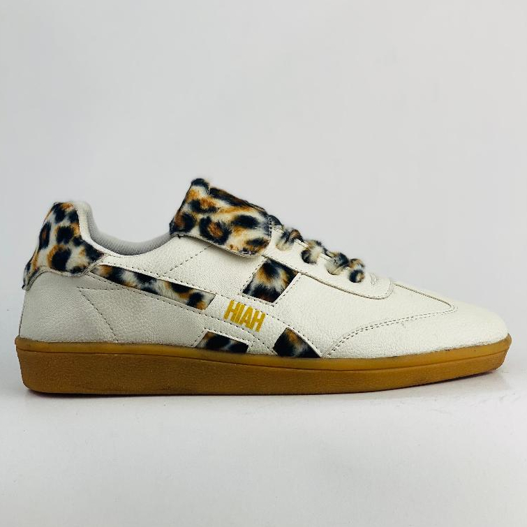 HIAH Tudione X1 Leopard White Gum | Sepatu Suporter Foot Ball Casual