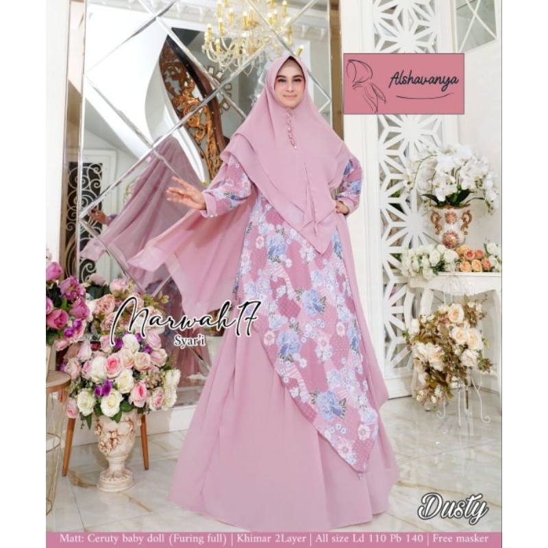 Marwah Syar'i by Alshavanya Gamis Syar'i Set Jilbab Premium Gamis Syar'i  Premium Gamis Jumbo Gamis 