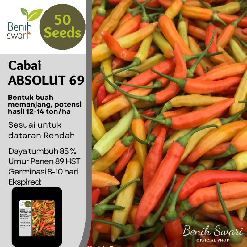 Isi 50 Butir Benih Cabai Rawit ABSOLUT 69
