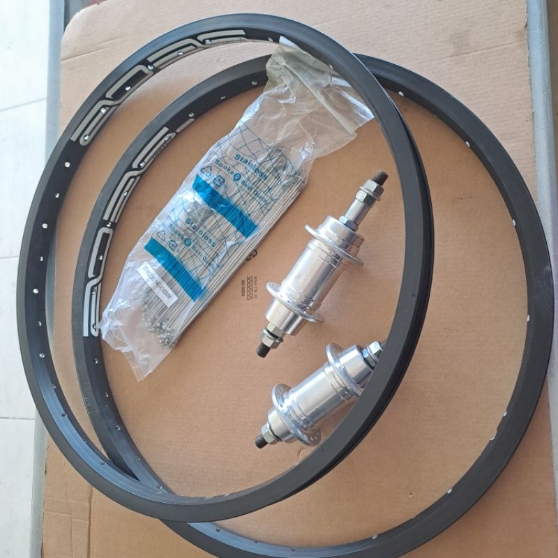 Velg United uk ban sepeda 20 + ruji stainless + hub scorpion