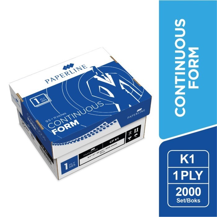 

Paperline Kertas Continuous Form / CF K1 Putih - 1 Ply - Panjang 9,5 x 11 Inch