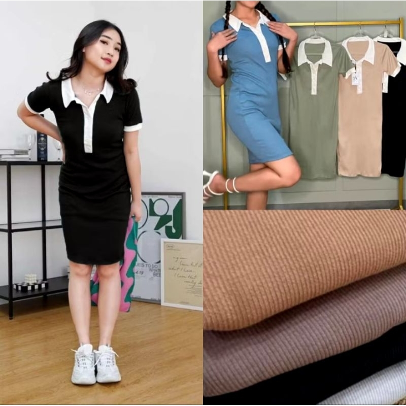 DRESS SLIMFIT BODYCON RAJUT BODY PRESS KANCING TERBARU