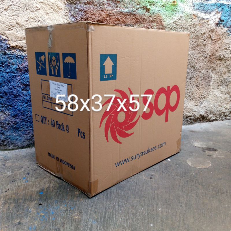 

KARDUS BEKAS/PILIHAN MASIH BAGUS/1PLY/UKURAN 58X37X57 CM UNTUK PACKING BARANG