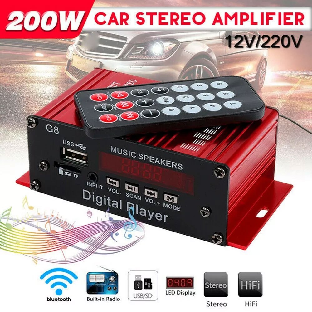 Audio Power Amplifier DC 12V 200W / Power Ampli Mobil DC12V 200 Watt / Power Amply DC Audio Mobil