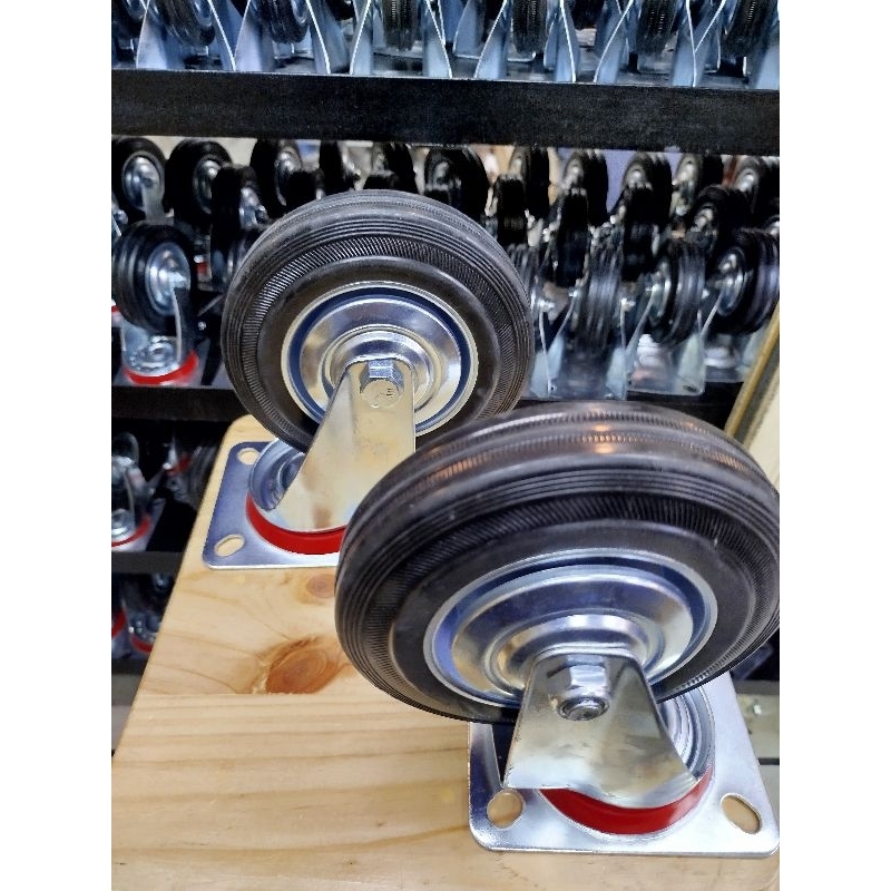 RKS - Roda 6" inch Karet 2 pcs  ( 2 Hidup) Roda troli Gerobak 6 inchi
