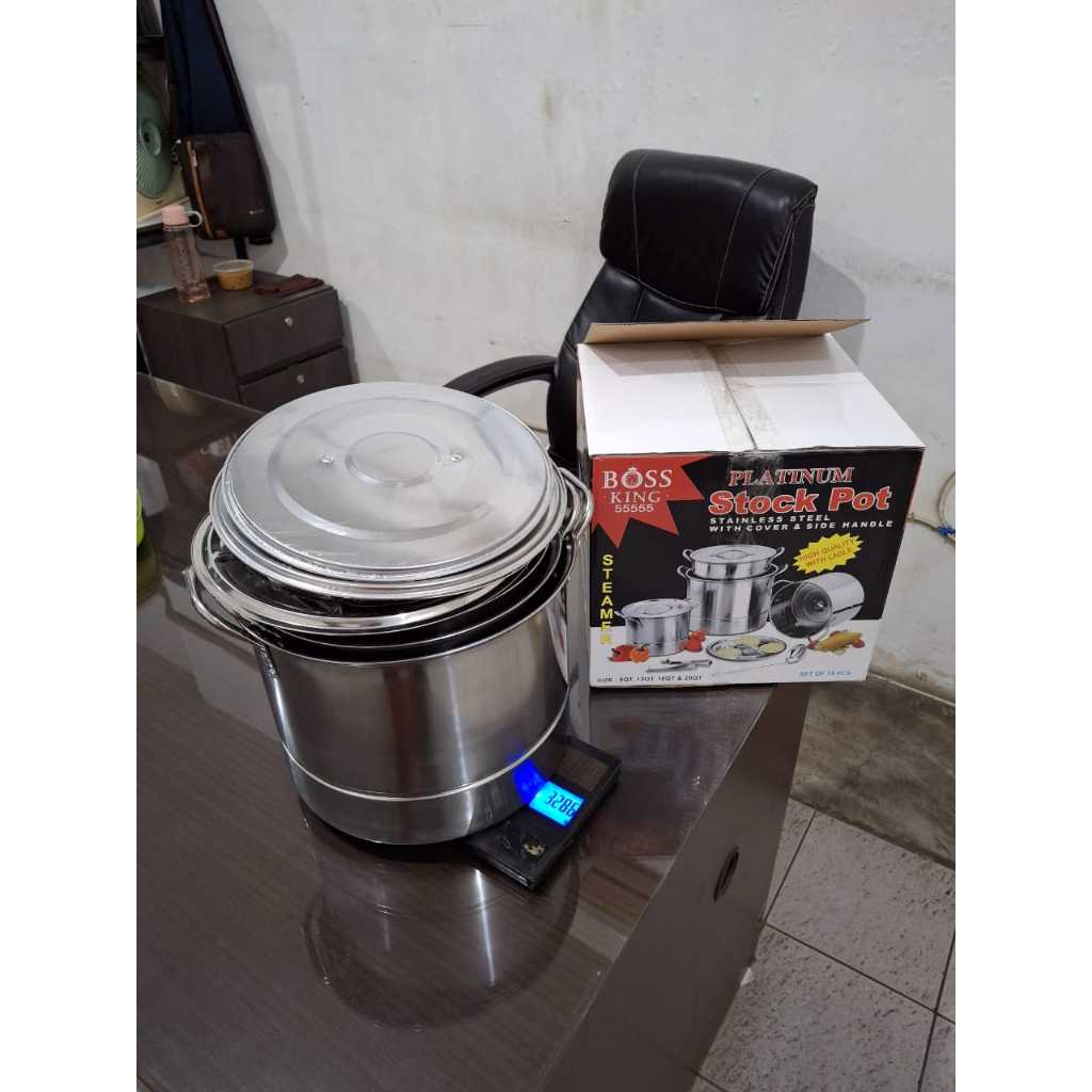 Stock pot 4 in 1 Stockpot Steamer Panci Set Stainless 4 set + Centong Sayur / Panci