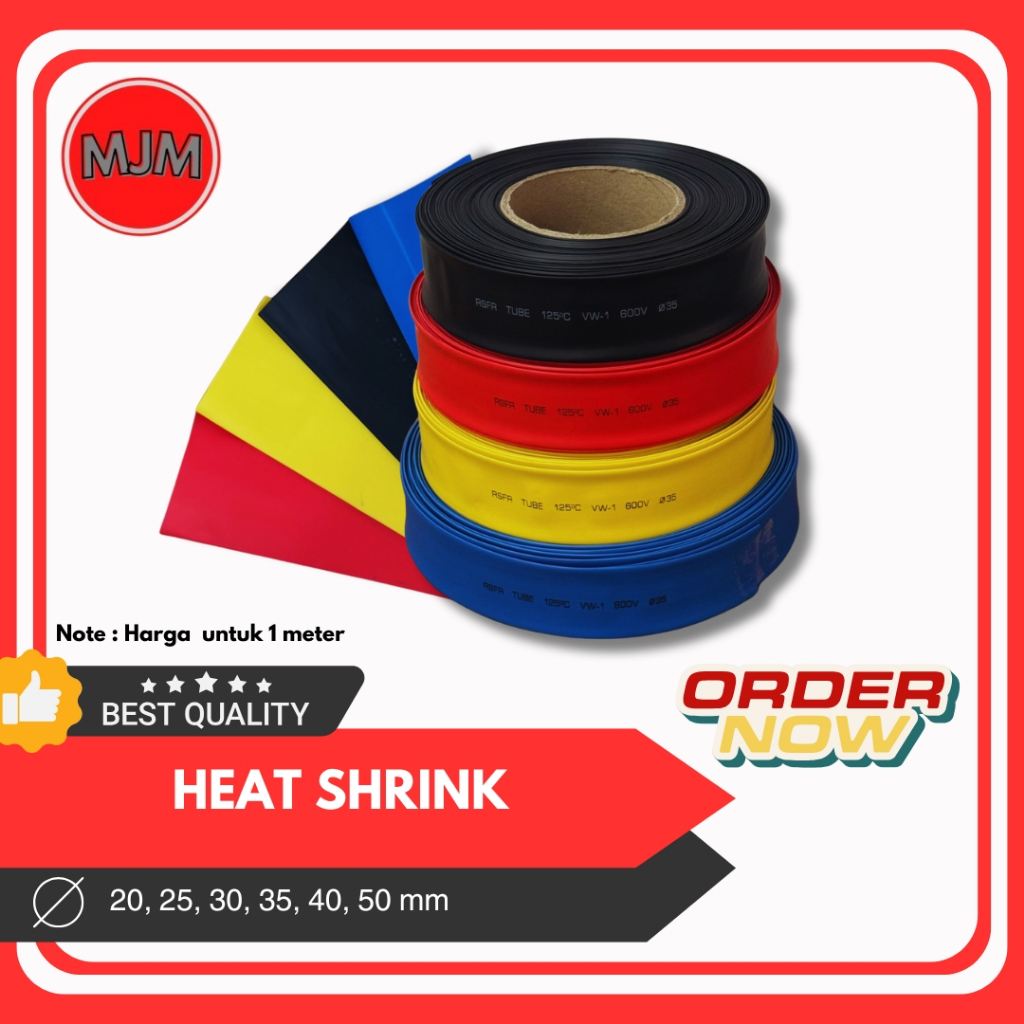 HUIDA Heatshrink Tube/Selongsong Selang Kabel Bakar 20mm, 30mm, 35mm, 50mm