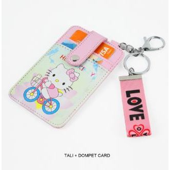 Dompet card + tali /Tempat Kartu ATM/Kartu Nama/Kartu Member Universal Motif Karakter
