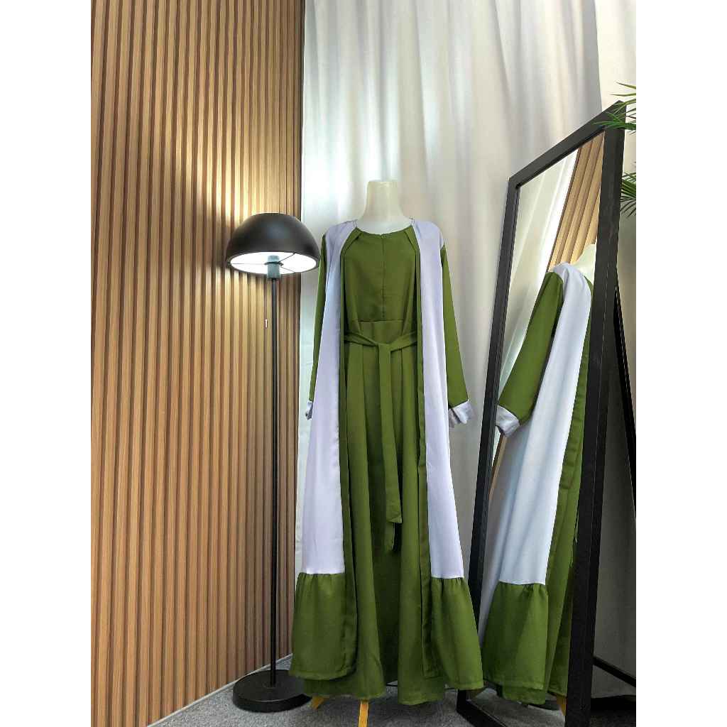 SYALINA DRESS/DRESS WANITA OUTER KOMBINASI/DRESS ELEGAN TERBARU KEKINIAN TERLARIS