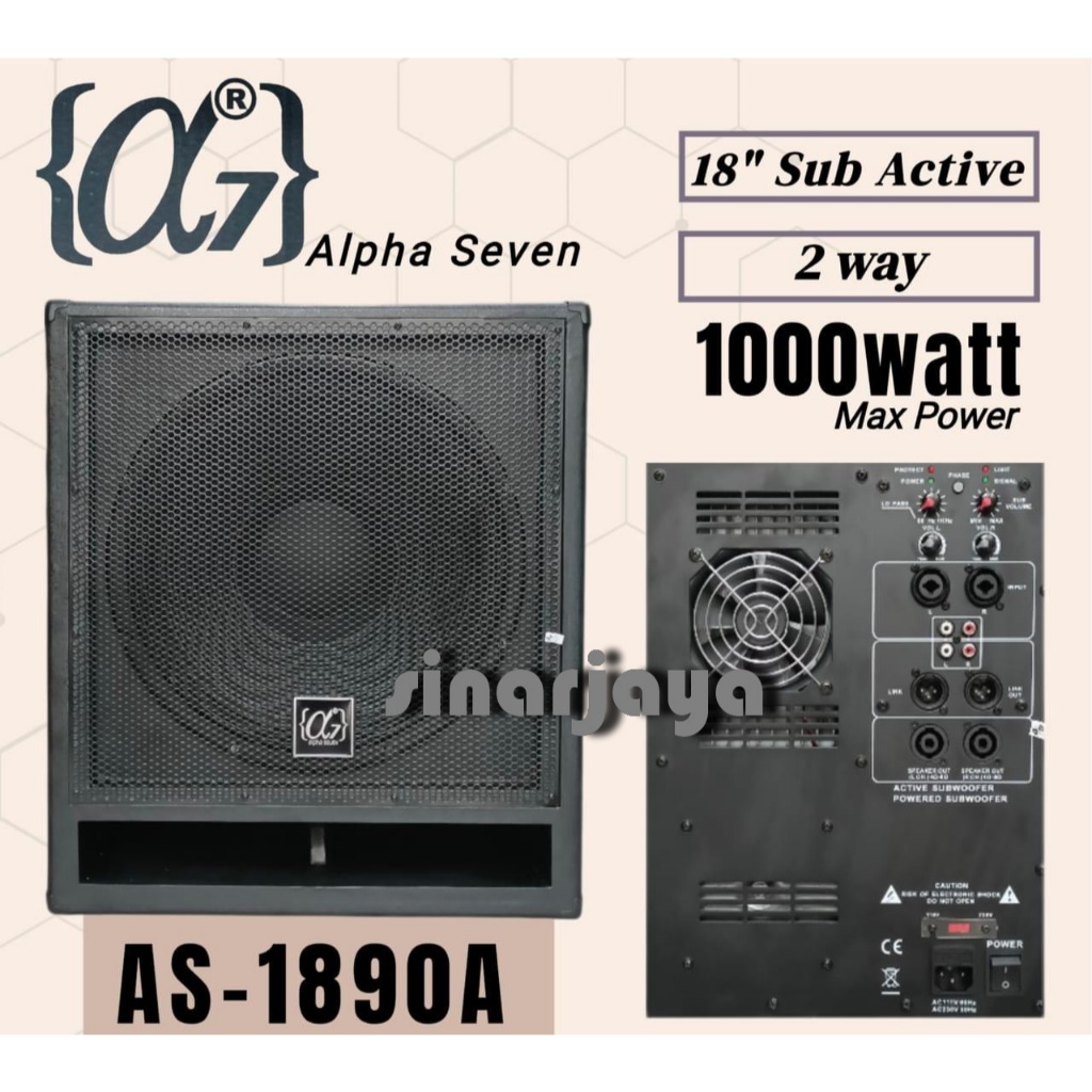 SUBWOOFER AKTIF ALPHA SEVEN AS 1890A 2WAY 1000 WATT ORIGINAL 18 inch alpha seven AS-1890A / AS1890A