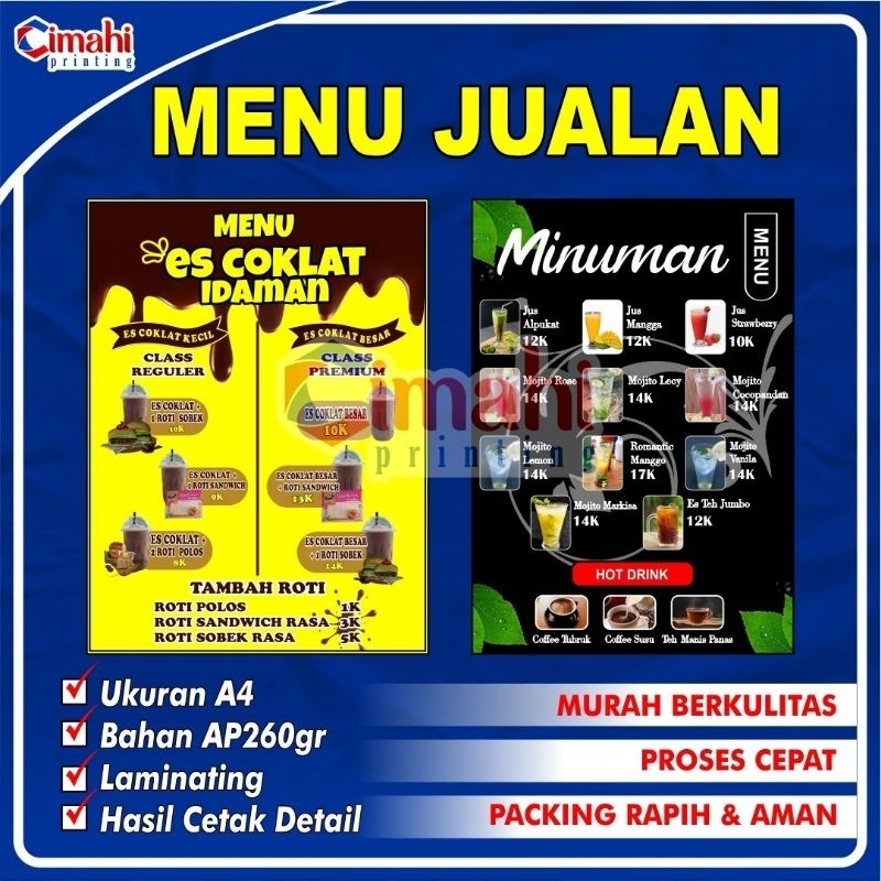 MENU MAKANAN | MENU MINUMAN | MENU JUALAN | MENU CAFE