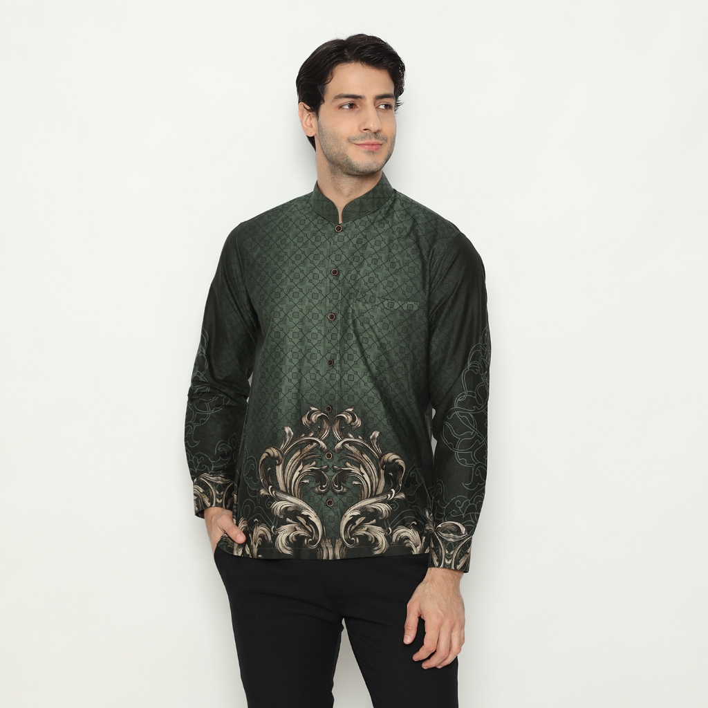 LUIGI RICCIO Kemeja Batik Koko Pria Crown Green Series New Arrival LUIGI RICCIO