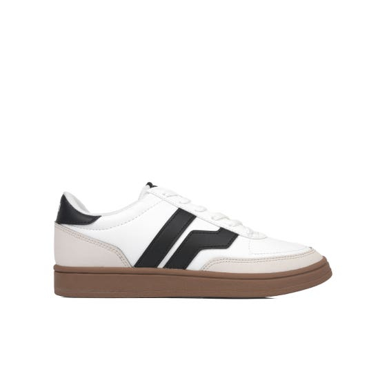 SEPATU CASUAL PIERO COURT DERBY BIG LOGO - WHITE/BLACK