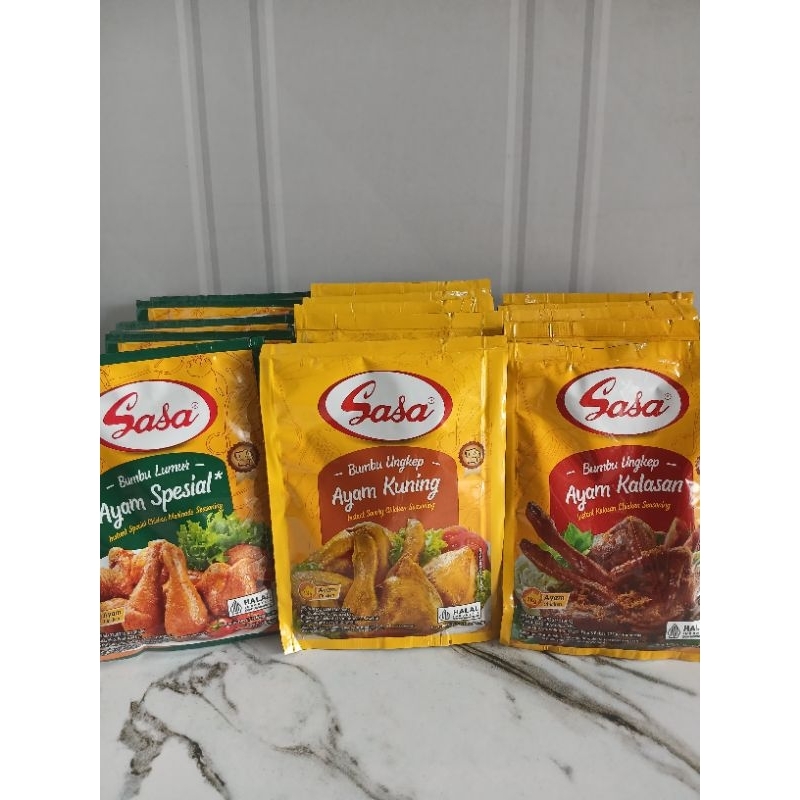 

SASA bumbu lumur spesial, bumbu ungkep ayam kuning, bumbu ungkep ayam kalasan