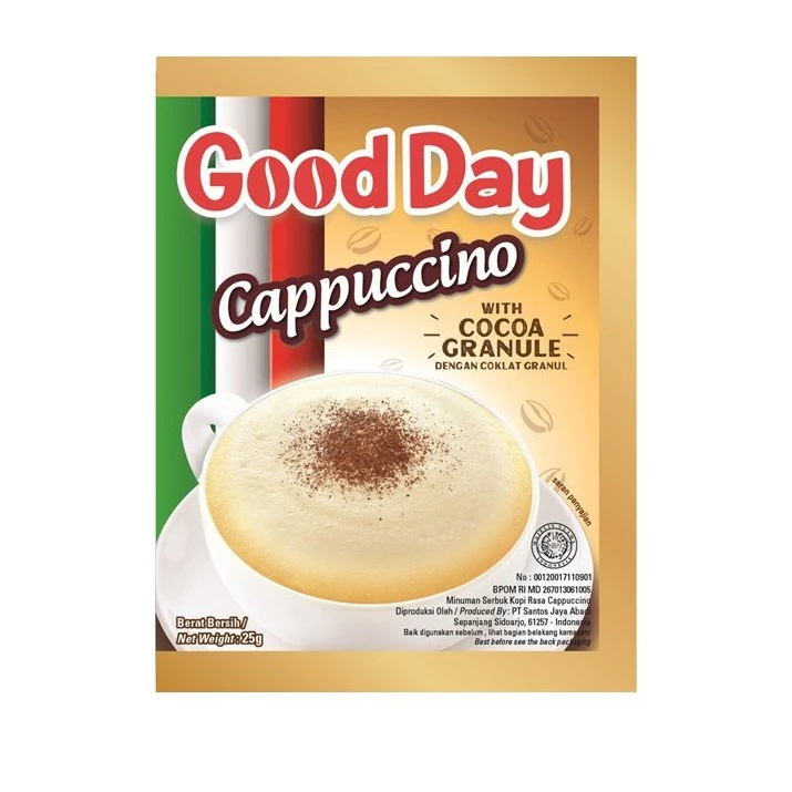 

[Exp 19 06 26] GOOD DAY Cappuccino With Cocos Granule 8 Sachet x 25 gr