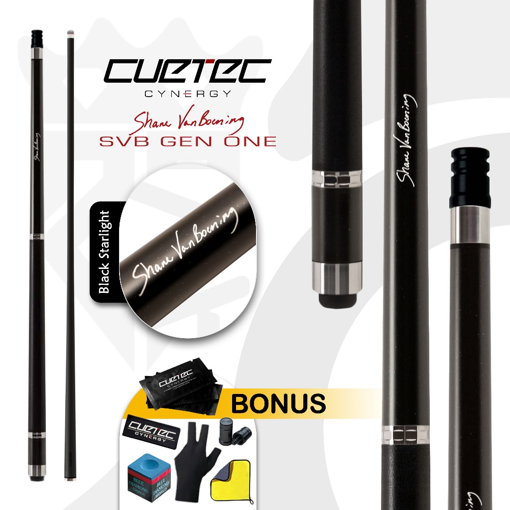 Cuetec Cynergy SVB Black Starlight Carbon Fiber Play Cue Stick - Premium Package