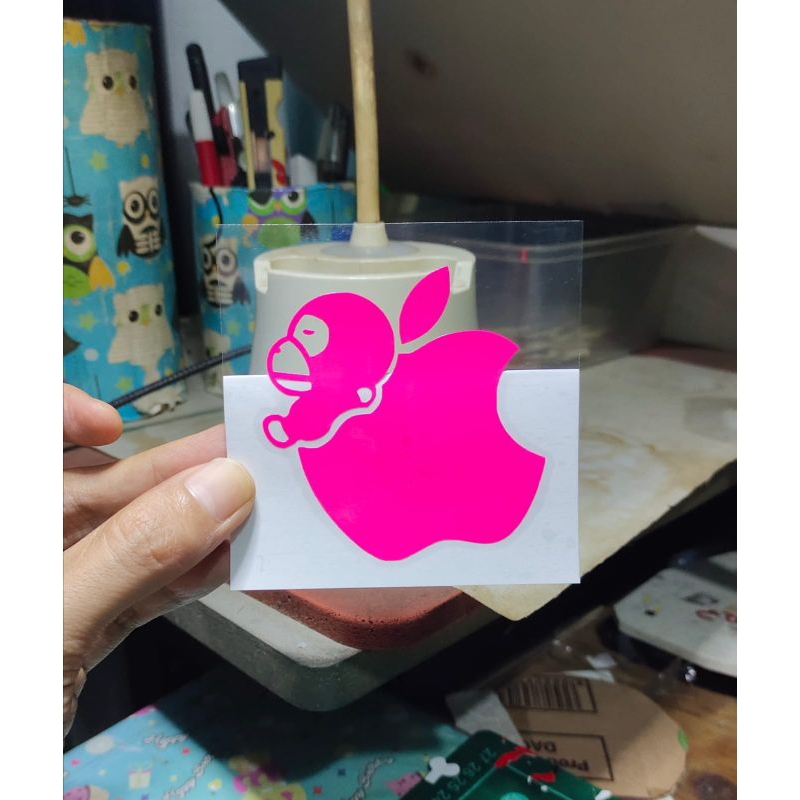 

stiker Apple lucu sticker cutting monyet