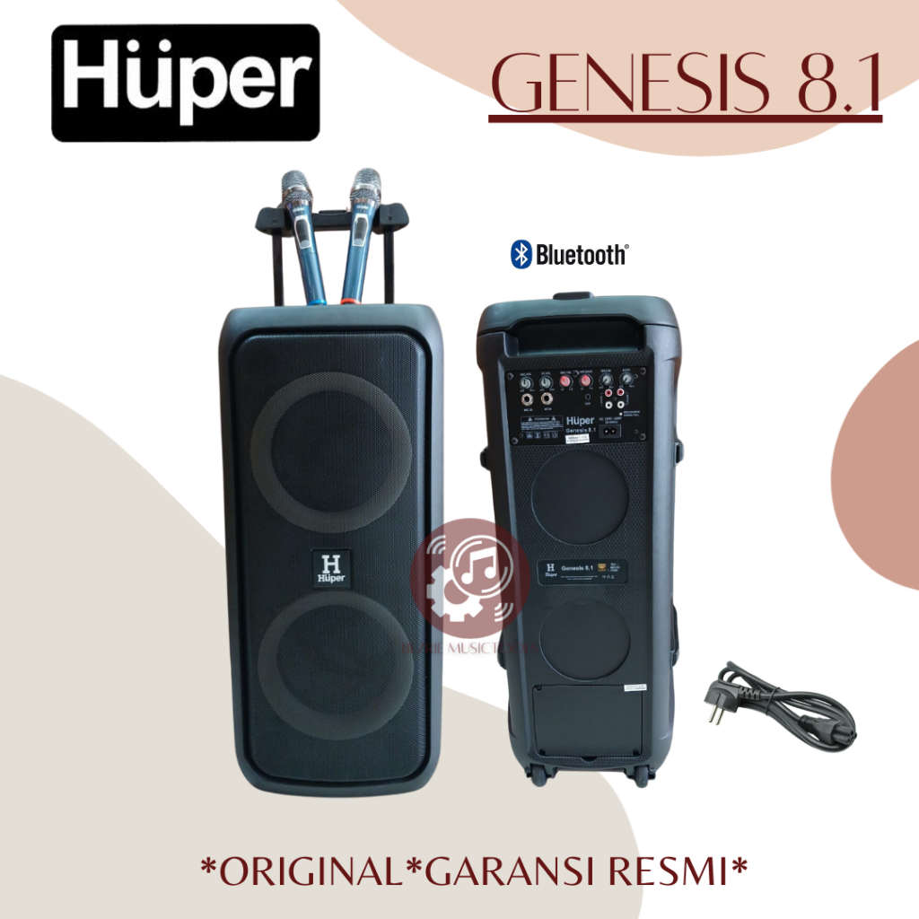 Huper Genesis 8.1 Speaker Potrable Aktif With Bluetooth Original PartyBox Huper Genesis 81