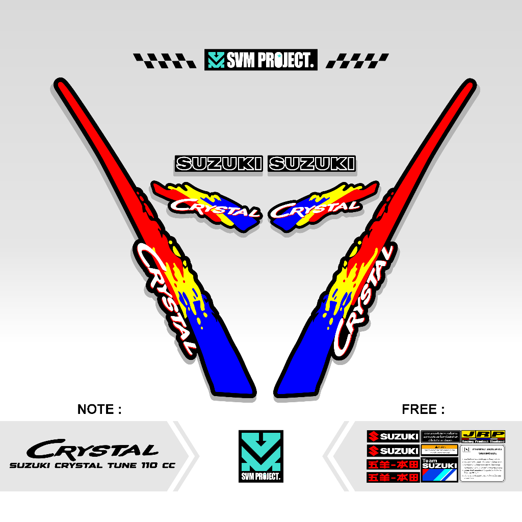 STRIPING SUZUKI CRYSTAL TUNE MOTIF X1 STICKER CRYSTAL TUNE CUSTOM STIKER LIS BODY MOTOR CRYSTAL ORI