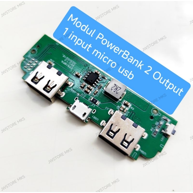 Modul PowerBank 2 output 1 input micro usb (Modul Baru)