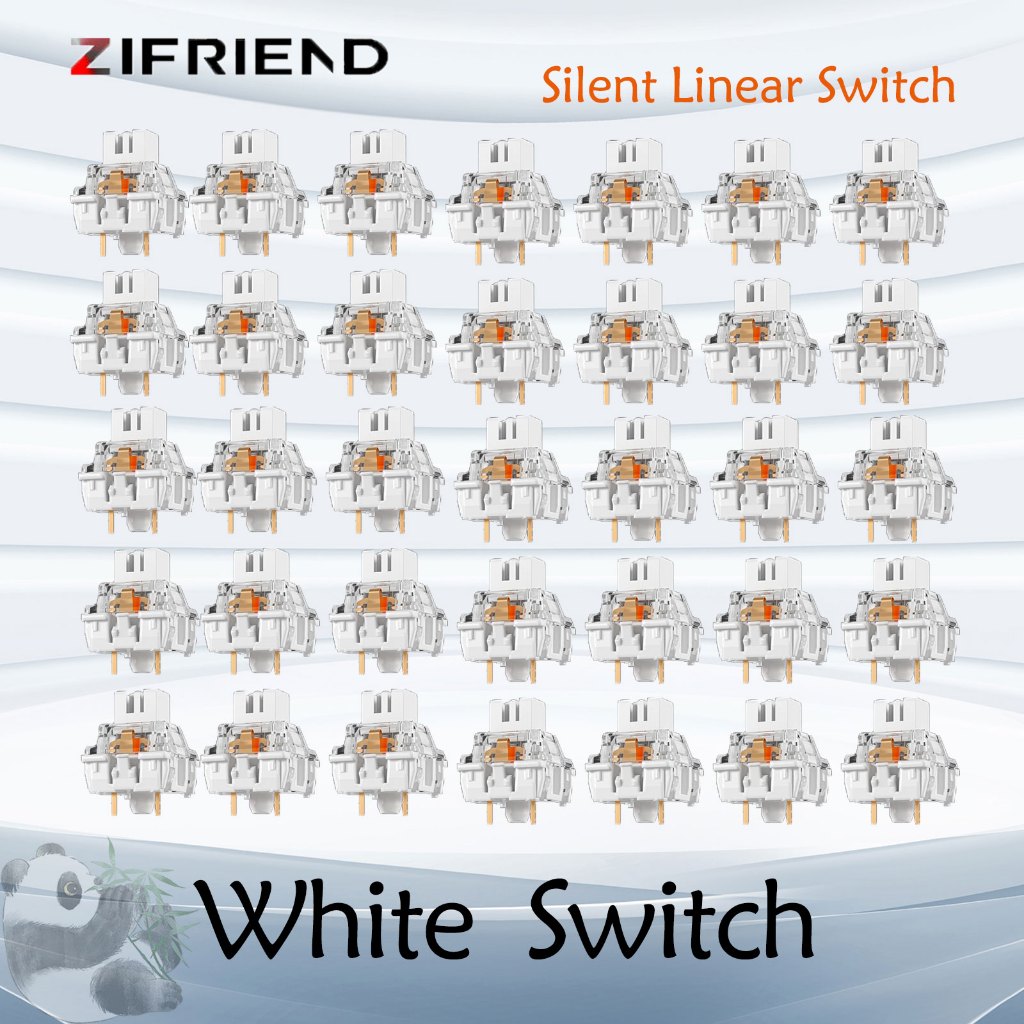 Outemu 3pin White switch for Mechanical keyboard dust-proof switch 10/35box Silent Linear switch