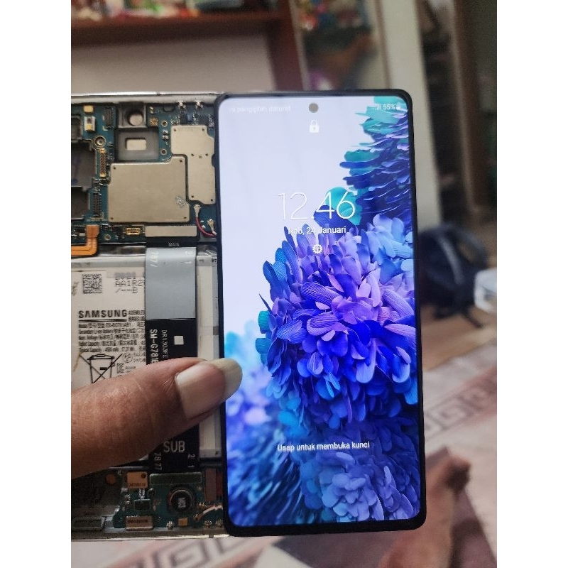 LCD samsung S20 fe original copotan minus