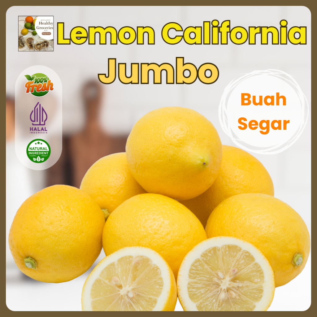 

Lemon Jumbo California Kuning Fresh Banyak Air / Lemon Ukuran Besar Kuning Fresh California Premium