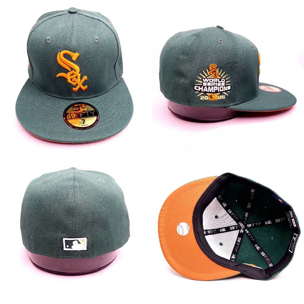 TOPI FITTED MLB WHITE SOX HIJAU PATCH