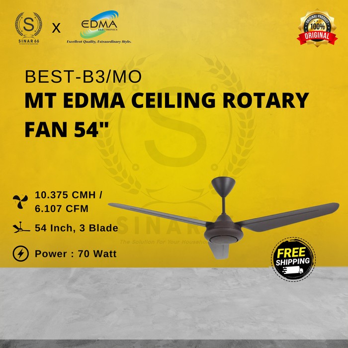 MT EDMA BEST B3 CEILING ROTARY FAN KIPAS ANGIN GANTUNG PLAFON 54" INCH