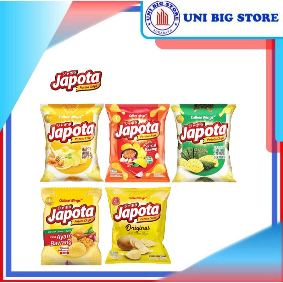 

JAPOTA Potato Chips Honey Butter Seaweed Sambal Bawang 68 gr Keripik