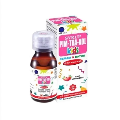 PIM TRA KOL PIMTRAKOL PIM-TRA-KOL KIDS SIRUP 60 ML STRAWBERRY UNTUK BATUK DAN PILEK ANAK
