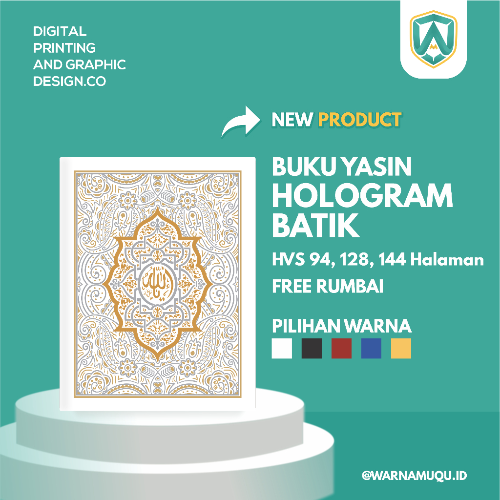 BUKU YASIN & TAHLIL HARDCOVER "BATIK HOLOGRAM 2025" HALAMAN By. Warnamuqu.id