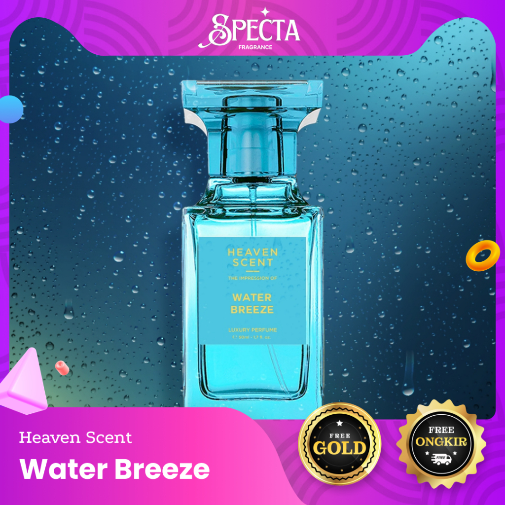 Heaven Scent Parfum WATER BREEZE (FREE GOLD) ORIGINAL 50 ml OFFICIAL PARTNER Farfum Pria Wanita Nemp