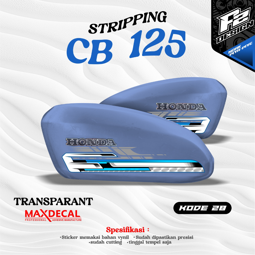 STIKER TANGKI CB POLOS CB BATIK STRIPING CB 125 CB 100 CB GLATIK kode 28