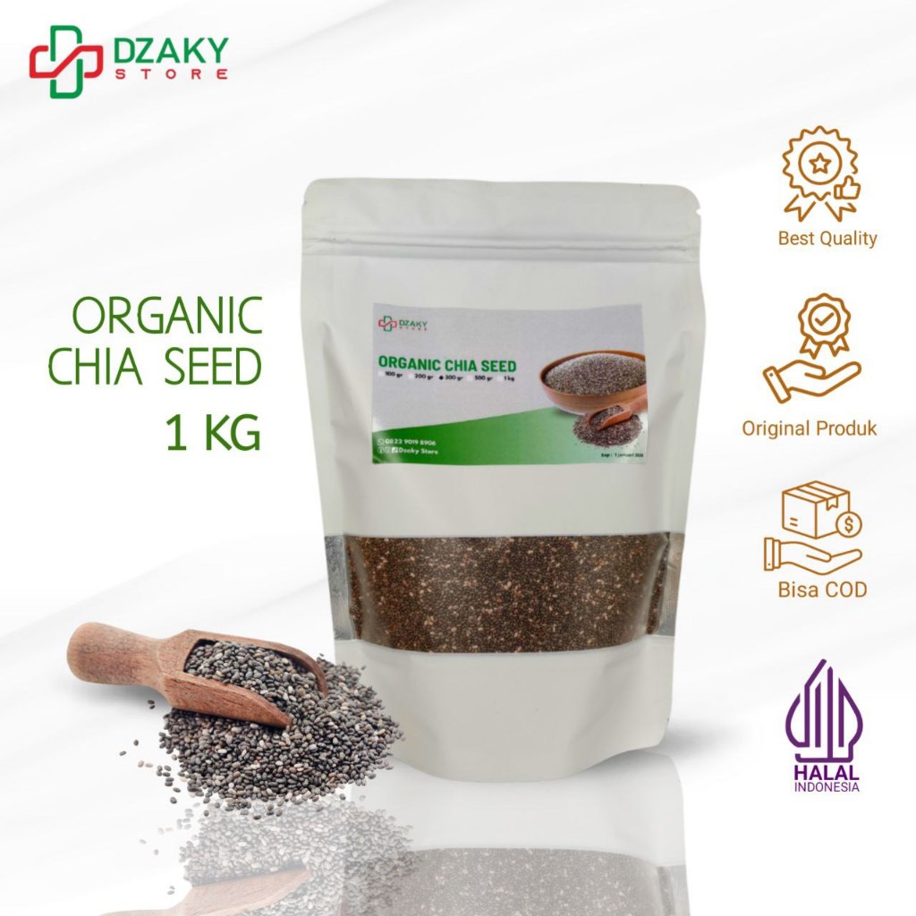 

(BISA COD) Organic Black Chia Seed | Biji Chiaseed Original Premium 1kg