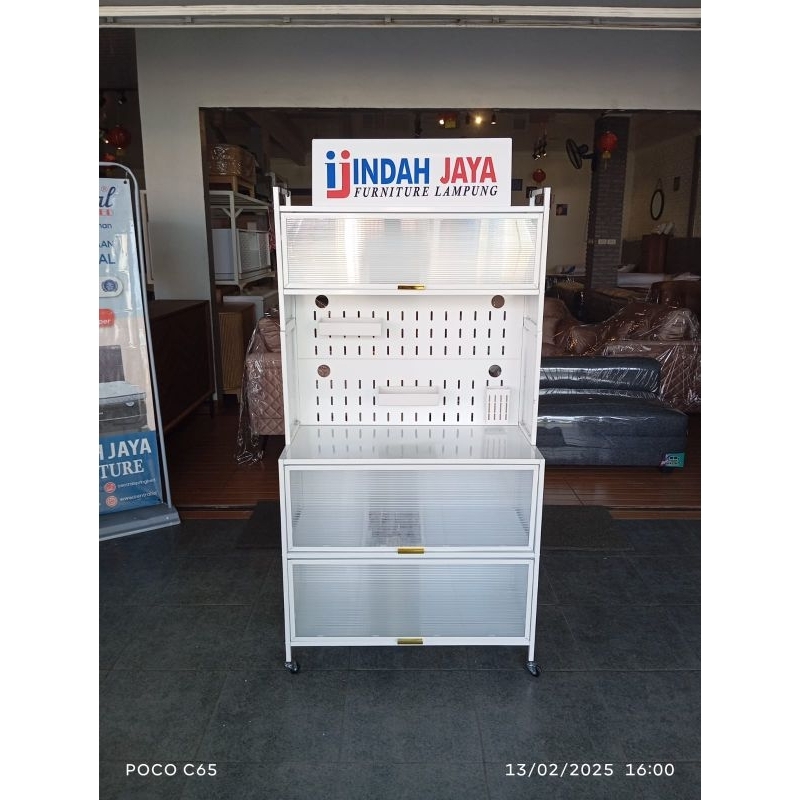 Rak Piring/ Rak Serbaguna Tertutup Bahan Baja Karbon