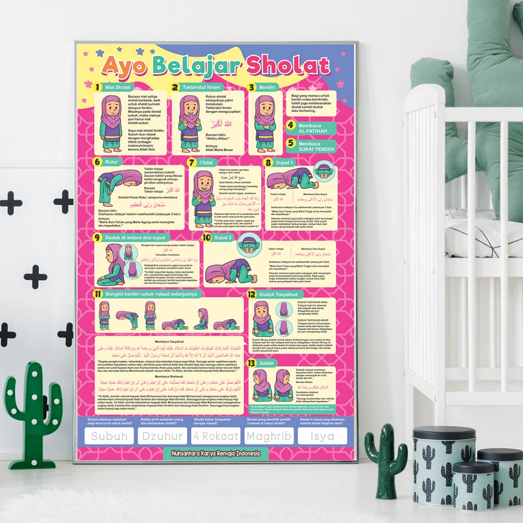 POSTER EDUKASI BELAJAR ANAK SHOLAT CEWEK