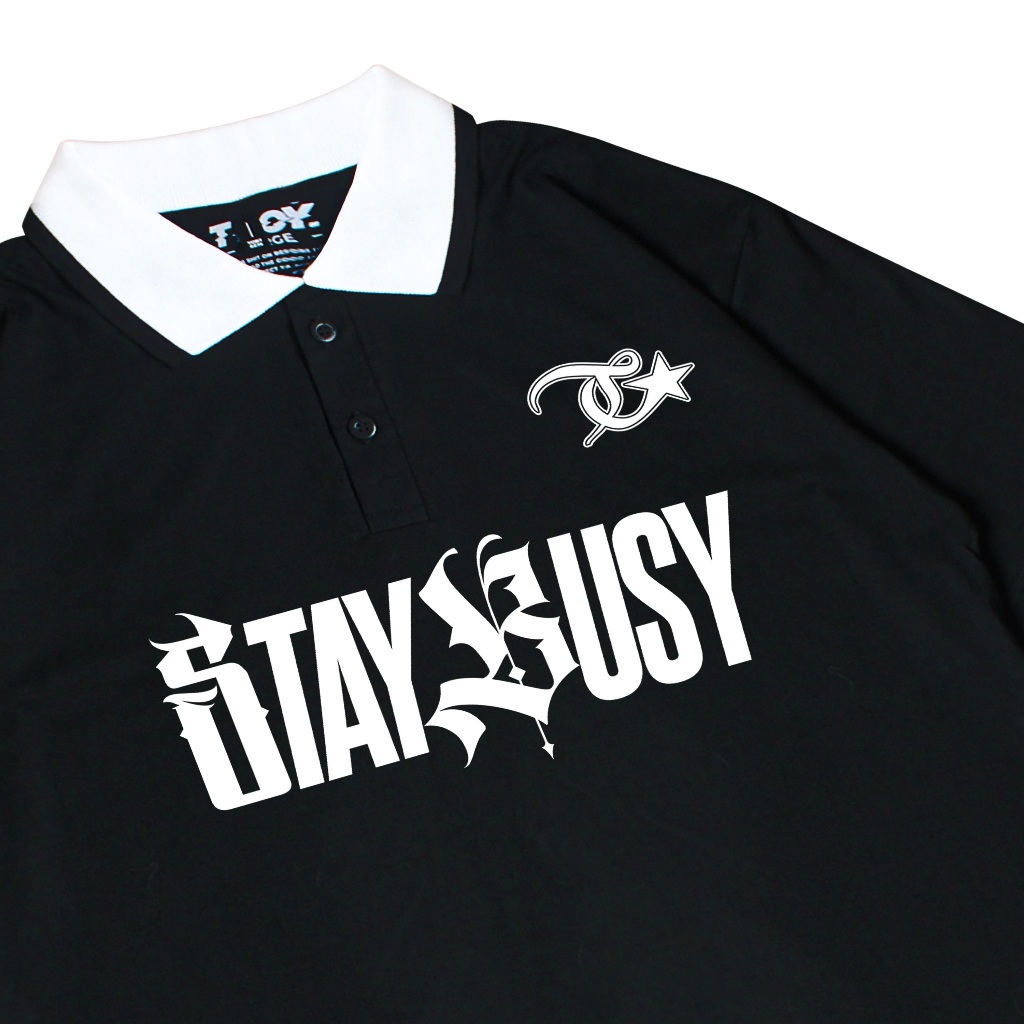 Troy Company Cotton Rugby Polo Shirt Black Medieval Gothic - Kaos Polo Hitam PR 3001