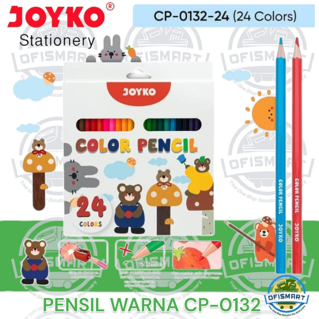 

Joyko Pensil Warna / 24 Color Pencil Fancy | CP-0132-24 @1Set