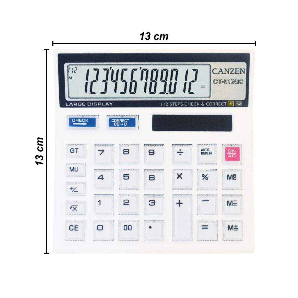 

Calculator Kalkulator CANZEN CT-512GC Dekstop Calculator 12 Digit Putih Steps Check